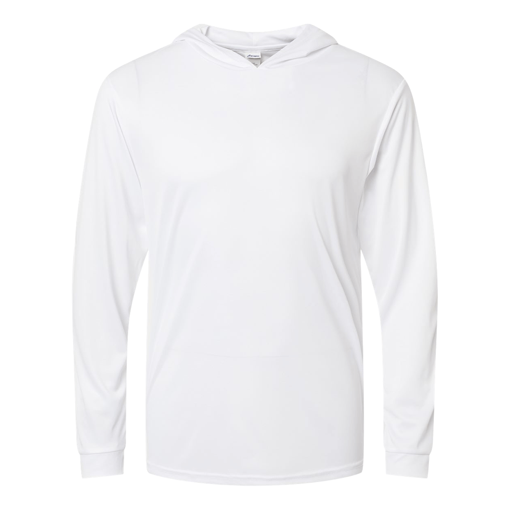 Paragon Unisex White Bahama Performance Hooded Long Sleeve T-Shirt
