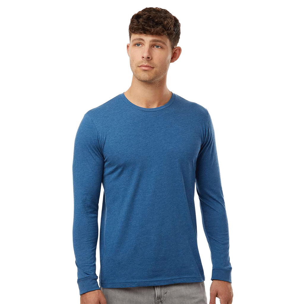 Next Level Unisex Heather Cool Blue CVC Long Sleeve Tee