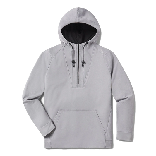 UNRL Men's Heather Gray Crossover Half-Zip Hoodie