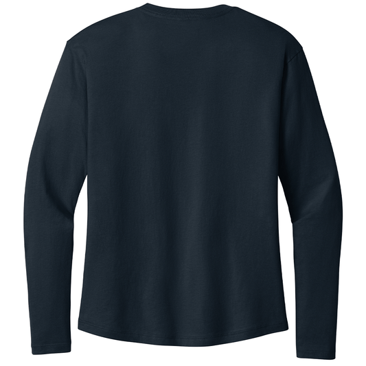Next Level Women's Midnight Navy Cotton Relaxed Long Sleeve Tee